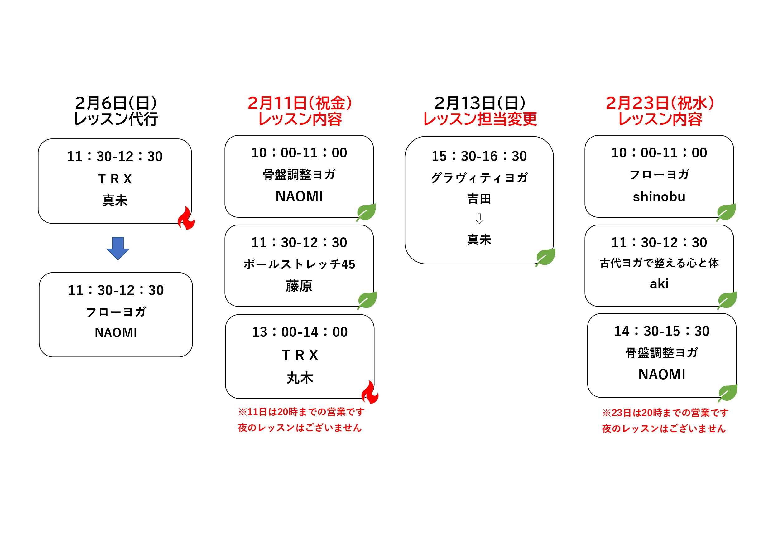 メディカルフィットネスウェルベース矢巾の2022年2月休講代行